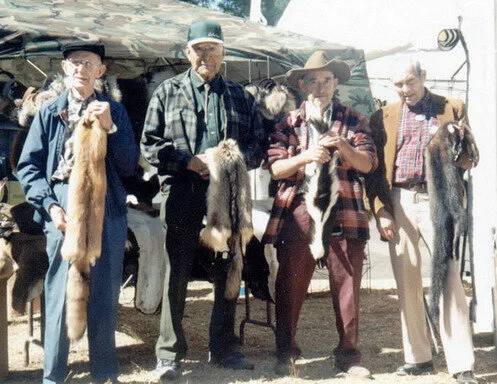 Four of our NHTA Hall of Fame Trappers are pictured in attendance for the 2001 Rendezvous. (Left to right: Armand Morneau, Harry Thompson, Harris Ilsley, and Alex Troy.) 